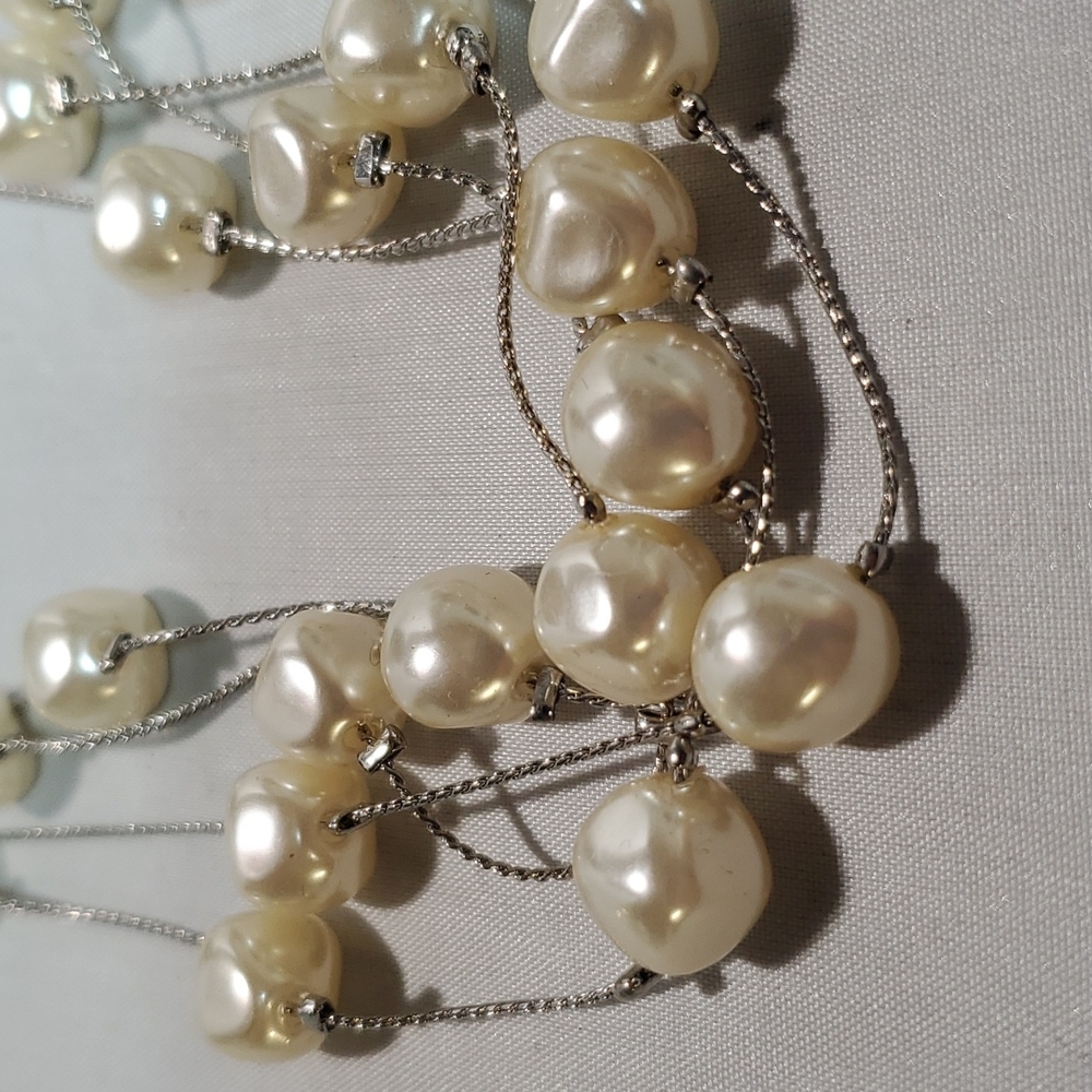 Bonworth pearl silver chain necklace earring set - Picture 5 of 5
